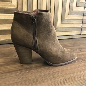 Brown Faux Suede Ankle Booties